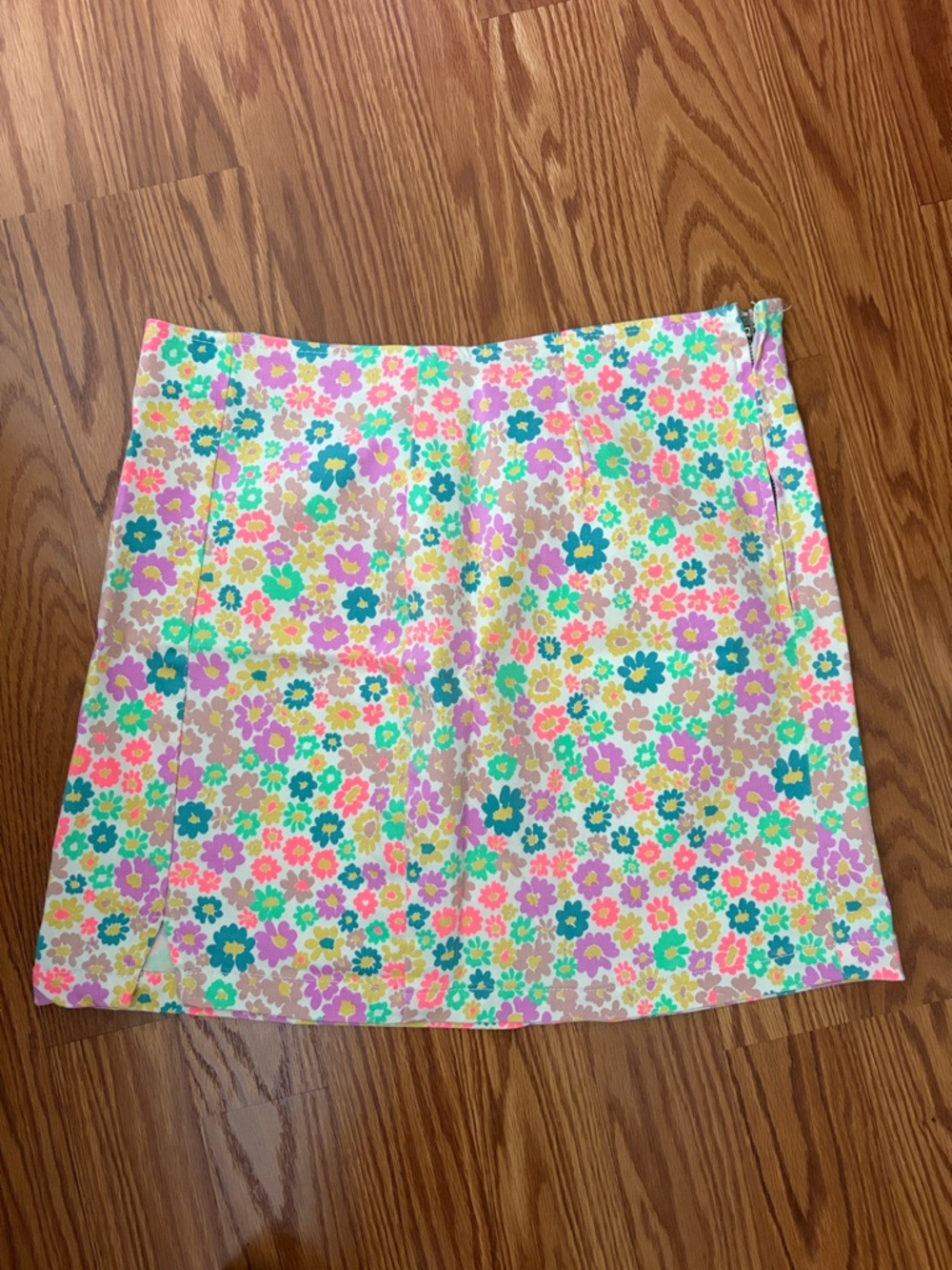 Floral A-Line Mini Skirt in Multicolor